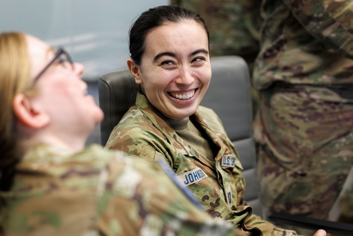 Students in class wearing Space Force uniforms