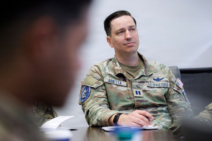 Students in class wearing Space Force uniforms