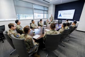 Students in class wearing Space Force uniforms