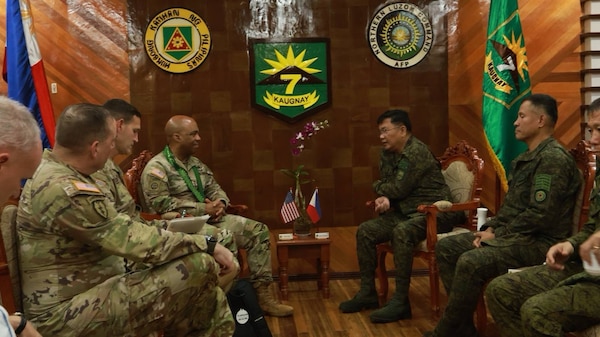 Office call hosted by Maj. Gen. Joseph Norwin D. Pasamonte, the commander of the 7th Infantry (Kaugnay) Division.