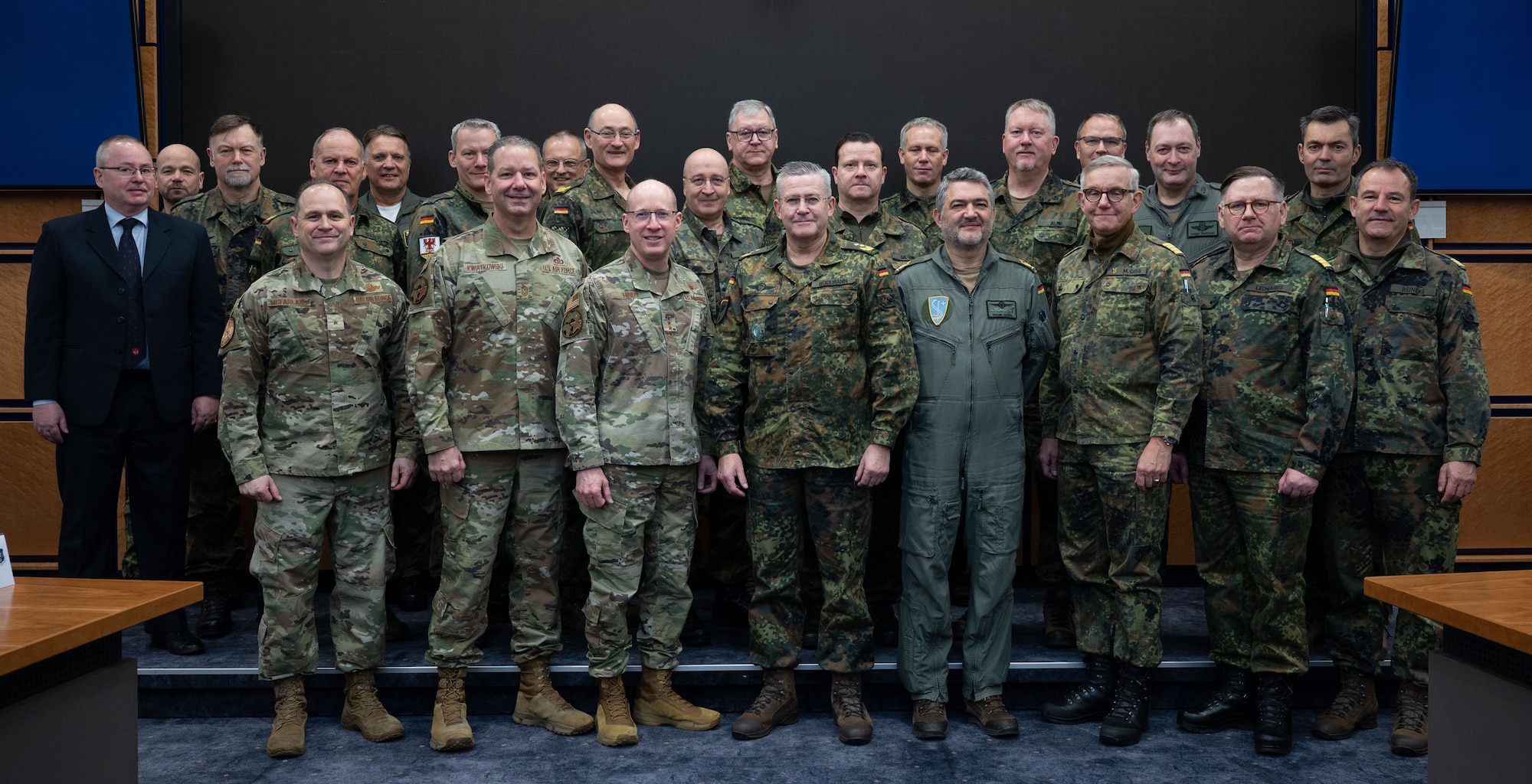 U.S. Air Force Lt. Gen. Jason T. Hinds, U.S. Air Forces in Europe – Air Forces Africa commander (front row, third from left), hosts members of the Bundeswehr Joint Forces Command at Ramstein Air Base, Germany, Feb. 3, 2026.
