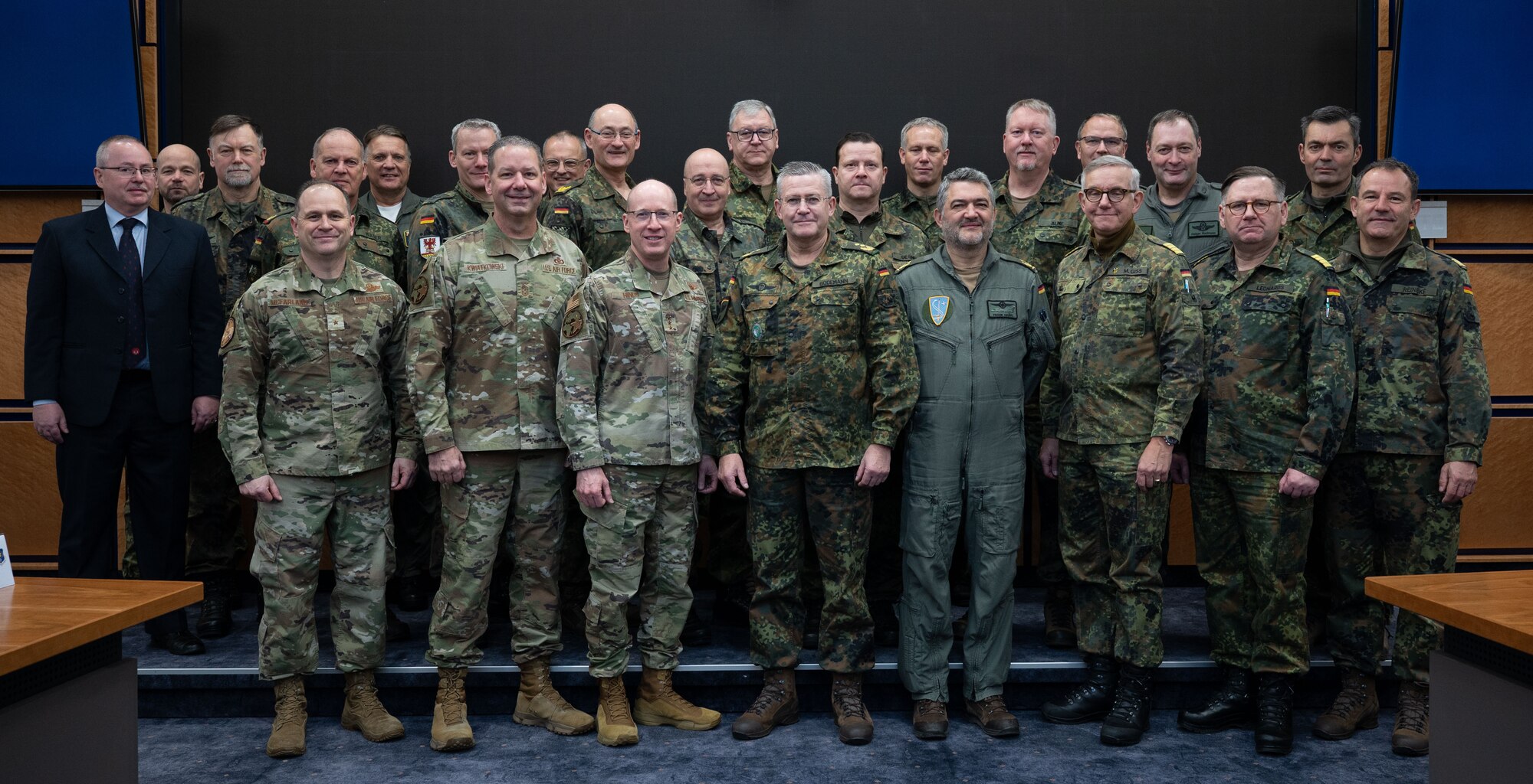 U.S. Air Force Lt. Gen. Jason T. Hinds, U.S. Air Forces in Europe – Air Forces Africa commander (front row, third from left), hosts members of the Bundeswehr Joint Forces Command at Ramstein Air Base, Germany, Feb. 3, 2026.