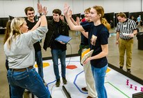 FREDERICKSBURG, Va. – Fredericksburg Christian School celebrates after completing the final round of the 2026 Innovation Challenge @ Dahlgren. FCS went on to win first place in the high school category of the two-day robotics competition held at the Fredericksburg Convention Center.  (Dave Ellis/NSWCDD Photo)