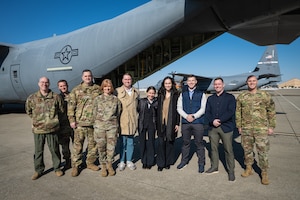 Three professional staff members from the Defense Subcommittee of the U.S. Senate Appropriations Committee visit the Kentucky Air National Guard Base in Louisville, Ky., Feb. 9, 2016, for briefings on the mission capabilities of the state’s Army and Air National Guard units. Topics included C-130J Super Hercules airlift, Counterdrug and Joint Support Operations, cyber infrastructure, and the State Partnership Program, which pairs National Guard units with foreign militaries to foster mutual cooperation across a full range of military and civil affairs. (U.S. Air National Guard photo by Dale Greer)