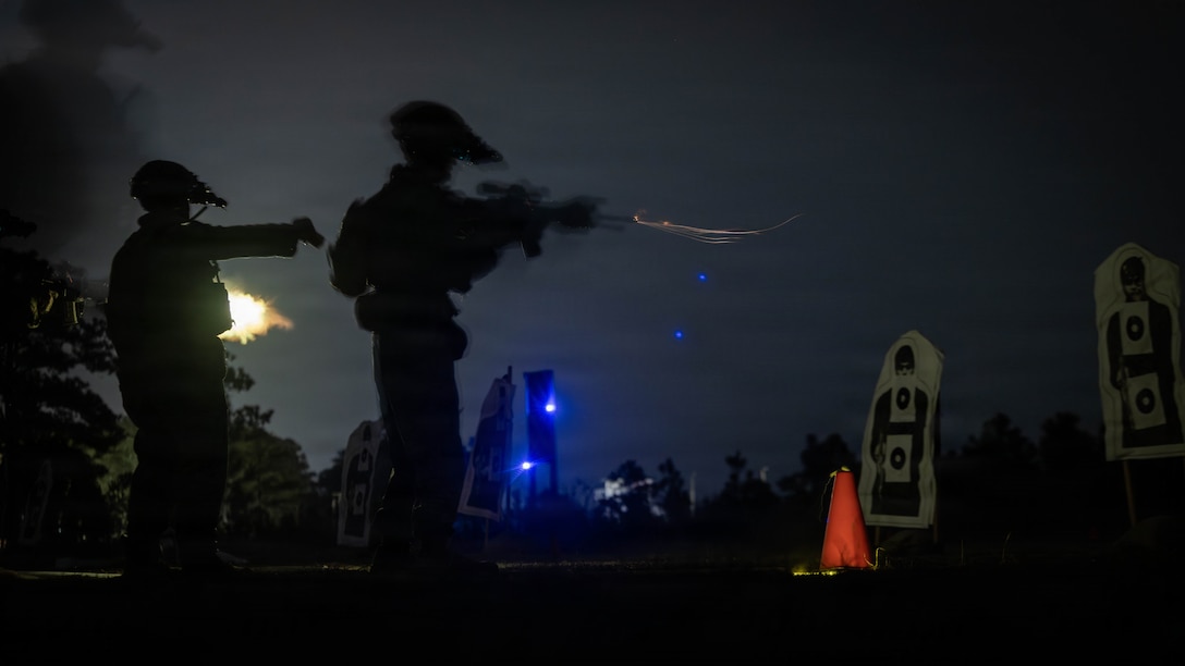 U.S. Marines with 3rd Battalion, 2nd Marine Regiment, 24th Marine Expeditionary Unit participates in a live-fire range as part of the 24th MEU’s certification exercise on Marine Corps Base Camp Lejeune, North Carolina, Feb. 10, 2026. CERTEX is a land-based pre-deployment exercise that enhances the integration and collective capability of the Marine Air-Ground Task Force while providing the 24th MEU with an opportunity to train and execute operations in austere and urban environments. (U.S. Marine Corps photo by Lance Cpl. Brian Bolin Jr.)