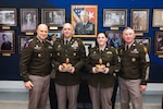 Lt. Gen. Jon Stubbs, director of the Army National Guard, and Command Sgt. Maj. Brian Kendrick, command sergeant major of the Army National Guard, stand with Chief Warrant Officer 4 Douglas Malone and Sgt. 1st Class Danielle Beasley, recipients of the inaugural Lt. Gen. Herbert R. Temple Jr. Leadership Award, following the presentation ceremony at the Herbert R. Temple Army National Guard Readiness Center, Arlington, Va., Feb. 12, 2026. The Temple Leadership Award recognizes Soldiers who embody the 13 leadership principles championed by Lt. Gen. Herbert R. Temple Jr., widely regarded as the father of the modern National Guard. Courtesy photo.