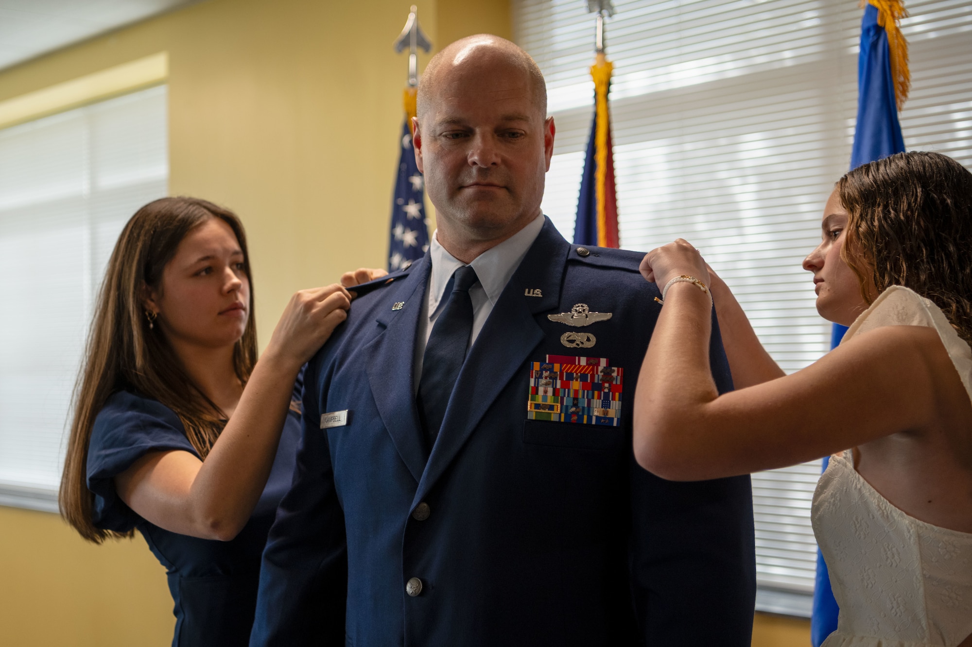U.S. Air Force Col. Steven L. Campbell, chief of staff, Puerto Rico Air National Guard, is promoted to the rank of brigadier general during his promotion ceremony at Muñiz Air National Guard Base, Carolina, Puerto Rico, Feb. 6, 2026. During the ceremony, Campbell was recognized for his years of leadership, dedication and service. (U.S. Air National Guard photo by Senior Airman Victoria A. Jewett)