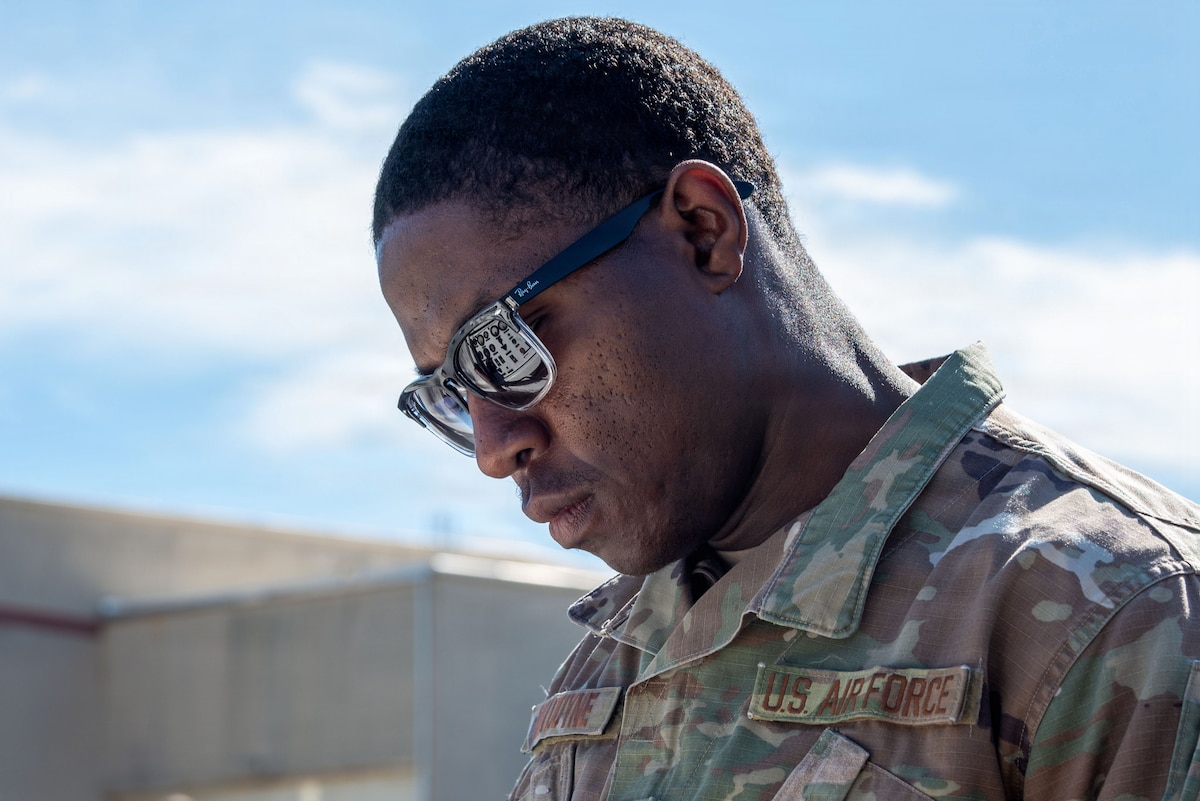 U.S. Air Force Staff Sgt. Alkiem Van Duyne, 25th Aircraft Maintenance Squadron aerospace ground equipment shift lead, familiarizes himself with U.S. Navy ground power equipment in preparation for exercise Bamboo Eagle 26-1 at Point Mugu Naval Air Station, Calif., Feb. 12, 2026.
