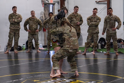 The Pennsylvania National Guard Army Basic Combatives Course conducted at Fort Indiantown Gap, Pennsylvania, Feb. 16-20, 2026, saw increased levels of participation, as well as a noticeable increase in attendance from female Soldiers. (U.S. Army National Guard photo by Sgt. Kayden Bedwell)