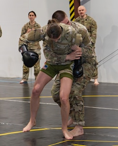 The Pennsylvania National Guard Army Basic Combatives Course conducted at Fort Indiantown Gap, Pennsylvania, Feb. 16-20, 2026, saw increased levels of participation, as well as a noticeable increase in attendance from female Soldiers. (U.S. Army National Guard photo by Sgt. Kayden Bedwell)