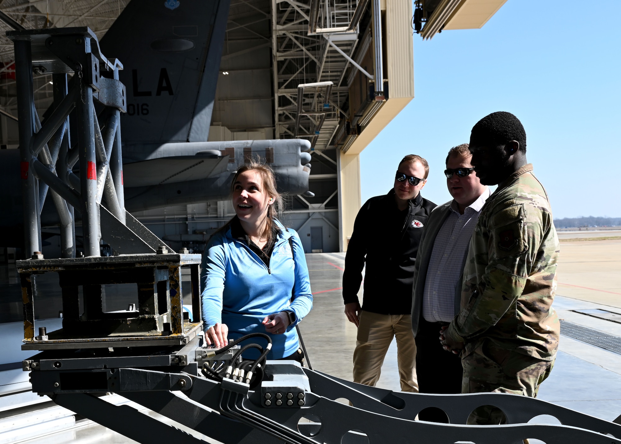 Personnel adjusts an MJ-1C Jammer