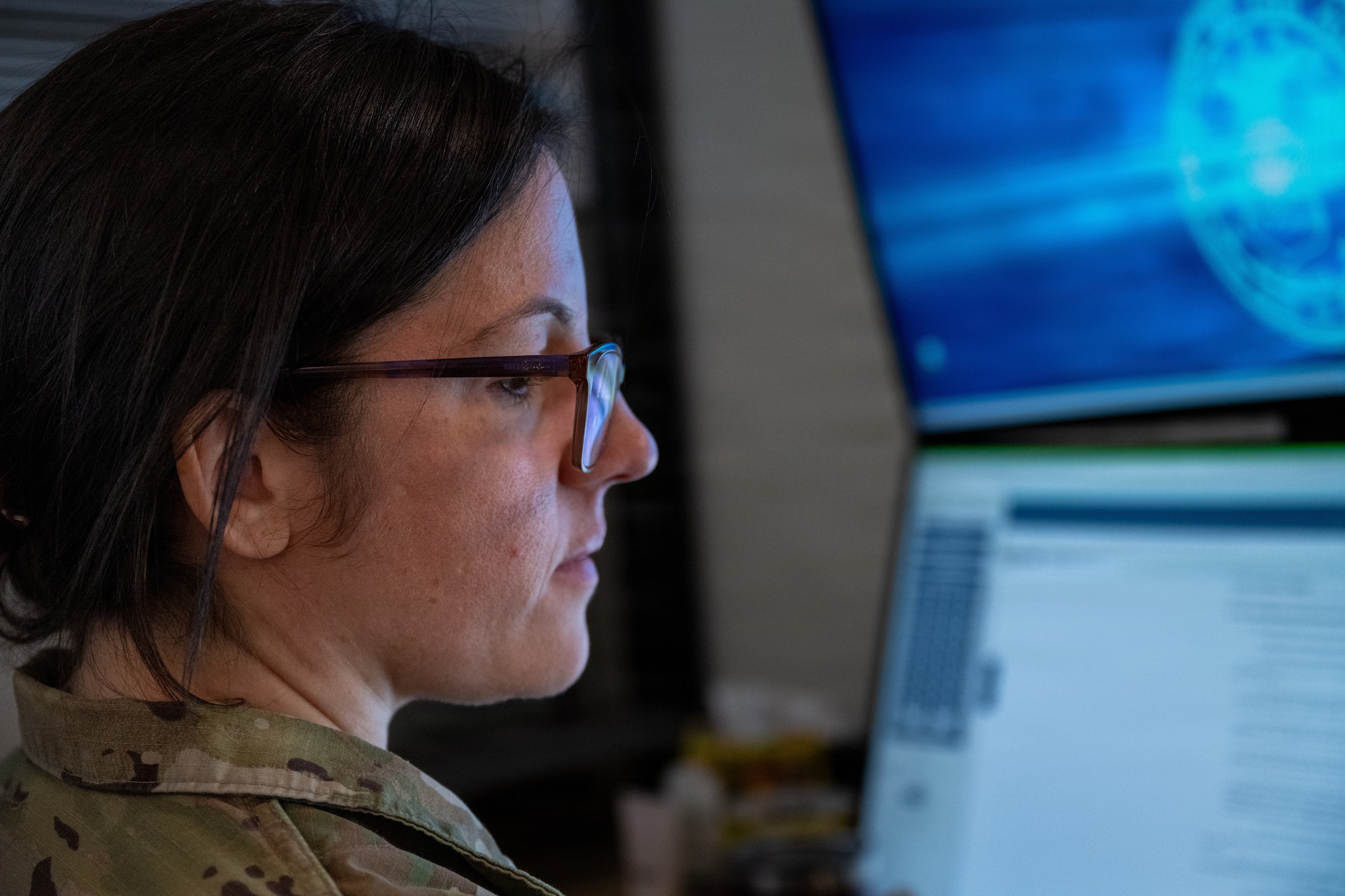 U.S. Air Force Staff Sgt. Alison Gandulla, 4th Contracting Squadron contract specialist, views the Federal Acquisition Regulations site on her monitor at Seymour Johnson Air Force Base, North Carolina, Feb 12, 2026. Gandulla secures necessary contracts with off-base businesses, ensuring the wing has the necessary resources to stay mission-ready at all times. (U.S. Air Force photo by Airman 1st Class Rebecca Tierney)