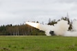 A U.S. Army M142 High Mobility Artillery Rocket System, operated by B Battery, 1-14th Field Artillery Regiment, 75th Field Artillery Brigade, fires an M28A2 reduced-range practice rocket during an Artillery Table VI Section Qualification in Estonia on Sep. 01, 2025. B Battery, 1-14th Field Artillery Regiment, 75th Field Artillery Brigade, completed its final Artillery Table VI Section Qualification for M142 HIMARS crews in Estonia, having fully trained and equipped Estonian Defense Forces with operational proficiency and an understanding of the M142 HIMARS, further training and strengthening the interoperability with Estonia and other NATO Allied nations. (U.S. Army photo by Pfc. Gabriel Martinez)
