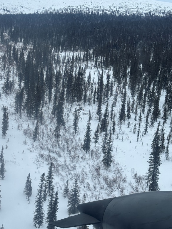 An Alaska Army National Guard aircrew assigned to Bethel conduct a search and rescue mission to locate and extract an overdue snowmachiner during a mission coordinated through the Alaska Rescue Coordination Center in Western Alaska, Feb. 16, 2026.