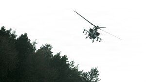 Apache helicopter provides air support during Combined Resolve