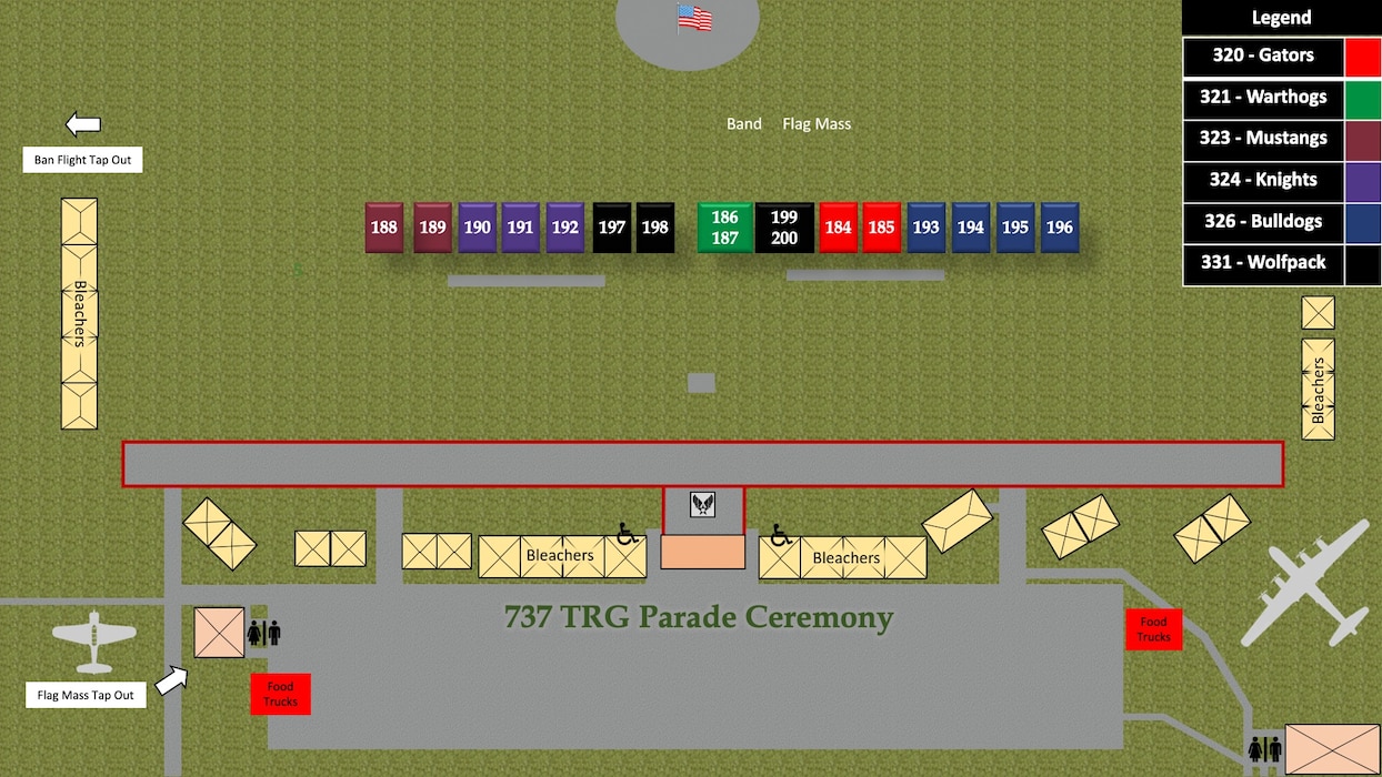 Flights 184-200 BMT Graduation Parade Line Up Graphic