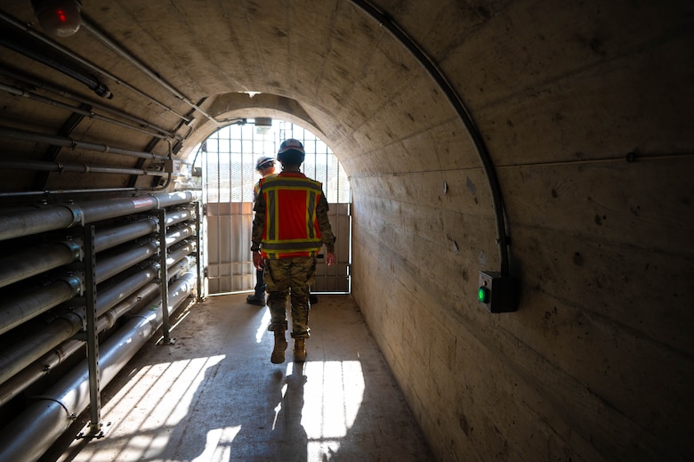 U.S. Army 1st Lieutenant, Gabby Faltin, walks through the interior constructs of Folsom Dam in Folsom, California on Jan. 29, 2026. Faltin serves as an Army engineer officer assigned to the U.S. Army Corps of Engineers Sacramento District, where she applies her civil engineering background to manage projects supporting civil works initiatives. (U.S. Army photo by Bertha Smith, U.S. Army Corps of Engineers Sacramento District Public Affairs)