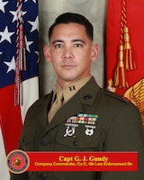 Captain Garrett J. Gundy, Commanding Officer, Company D, 4th Law Enforcement Battalion
