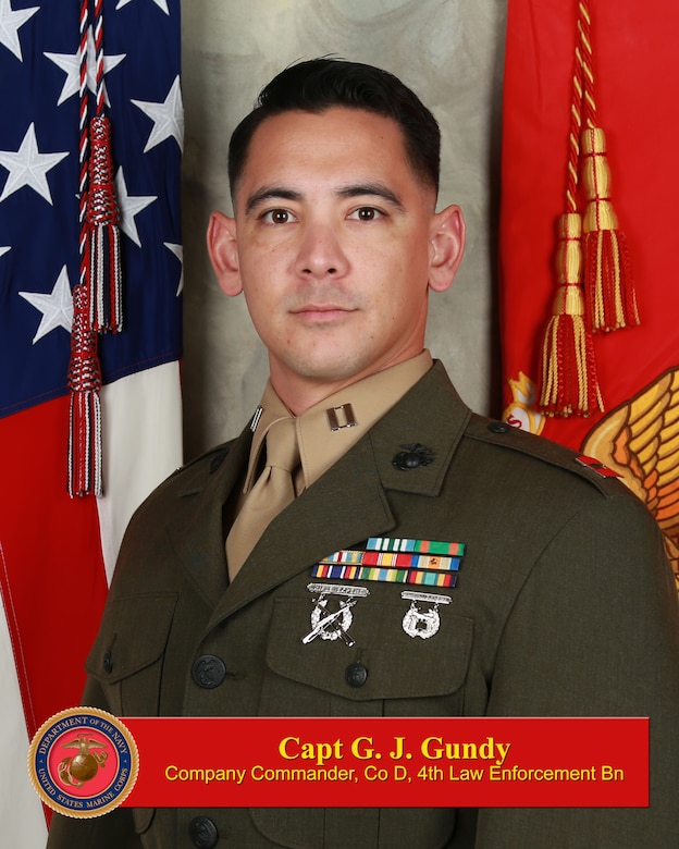 Captain Garrett J. Gundy, Commanding Officer, Company D, 4th Law Enforcement Battalion