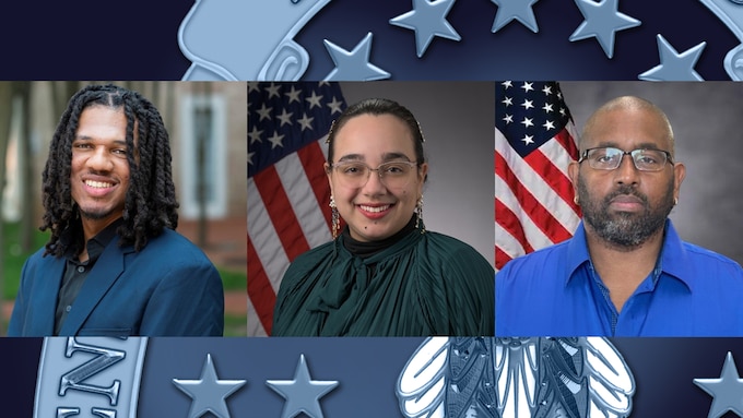 Three interns portrait photo is displayed.