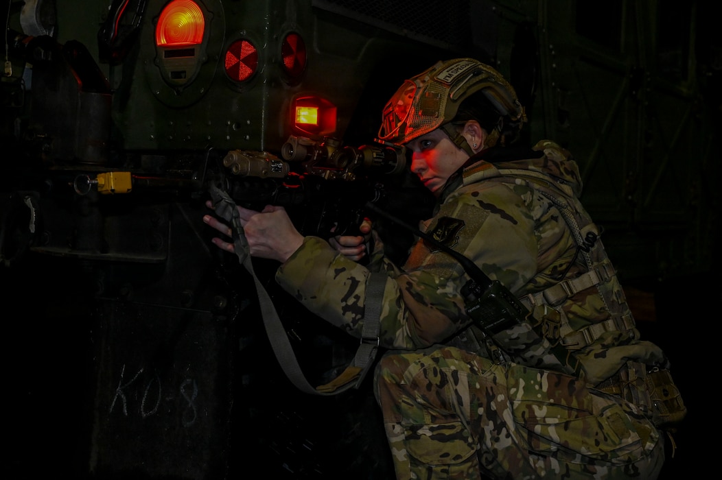 Defender holds defensive position.