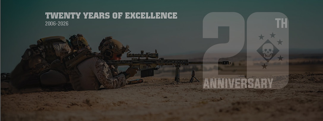 Banner for MARSOC's 20th Anniversary.