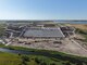An aerial photo of the terminal structure for the Pipestem Dam Spillway in Jamestown, North Dakota, from Aug. 26, 20255, currently under construction by U.S. Army Corps of Engineers contractors.