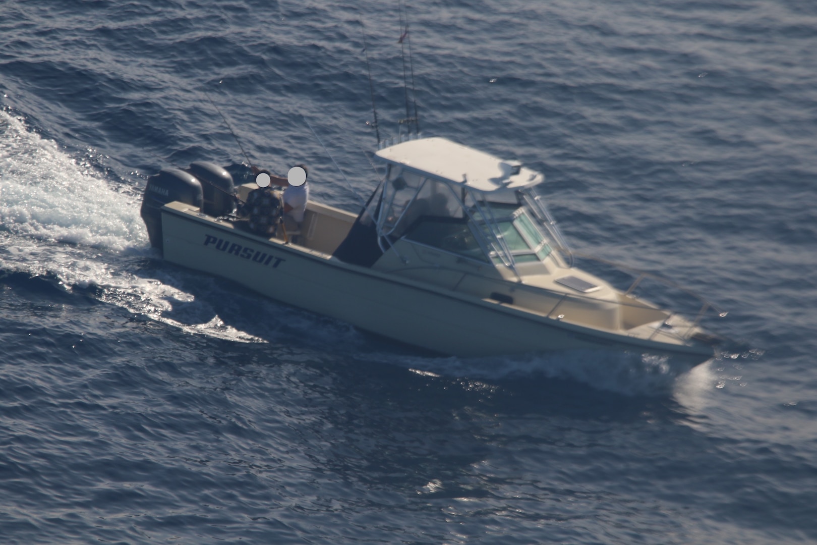 The U.S. Coast Guard and Department of Homeland Security partner agencies observe a suspected maritime smuggling vessel during coordinated operations south of San Clemente Island, California, Feb. 21, 2026. In total, crews interdicted five vessels and apprehended 62 aliens in under 90 minutes. (U.S. Coast Guard courtesy photo)