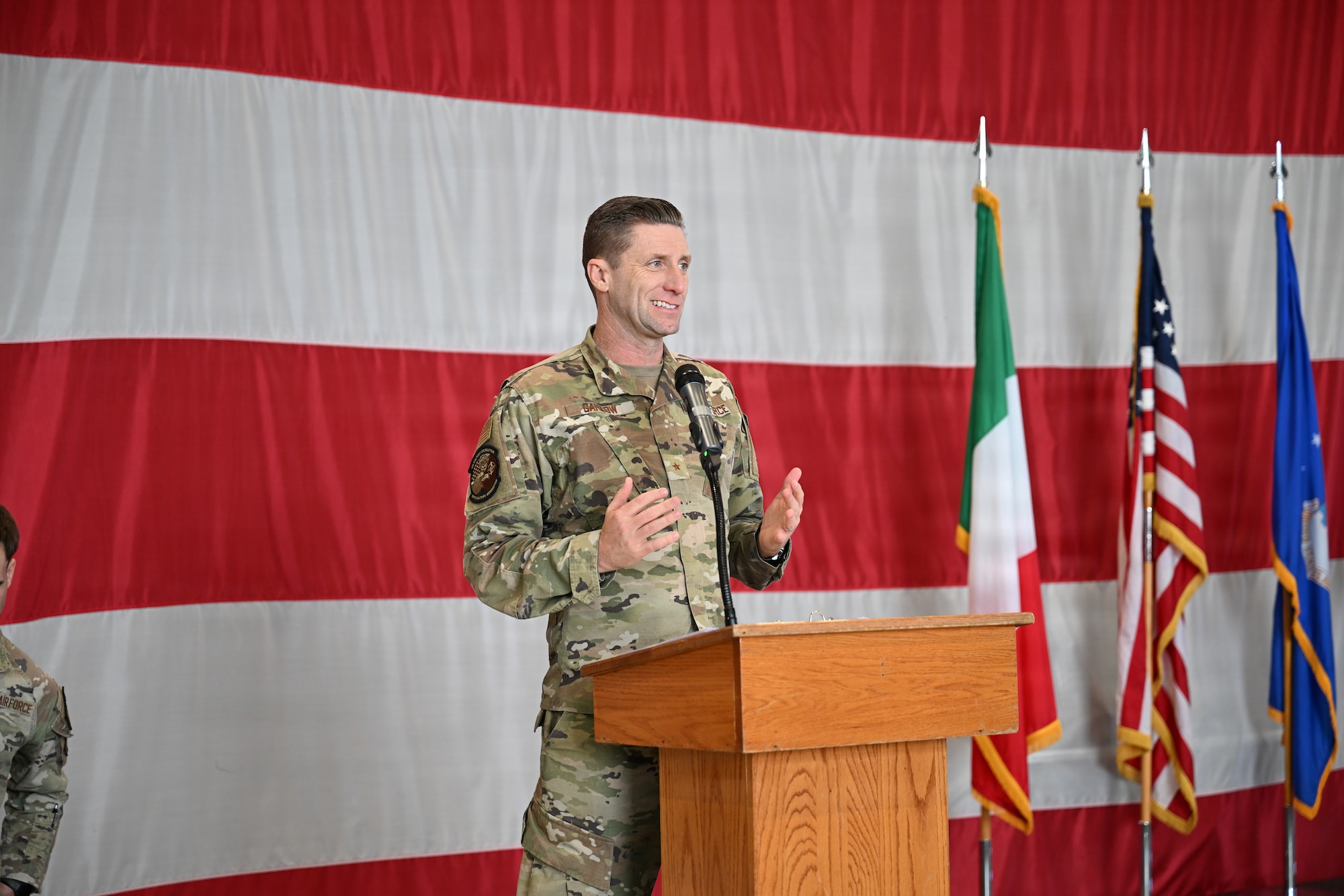 Brig. General Garlow speaks during speech.