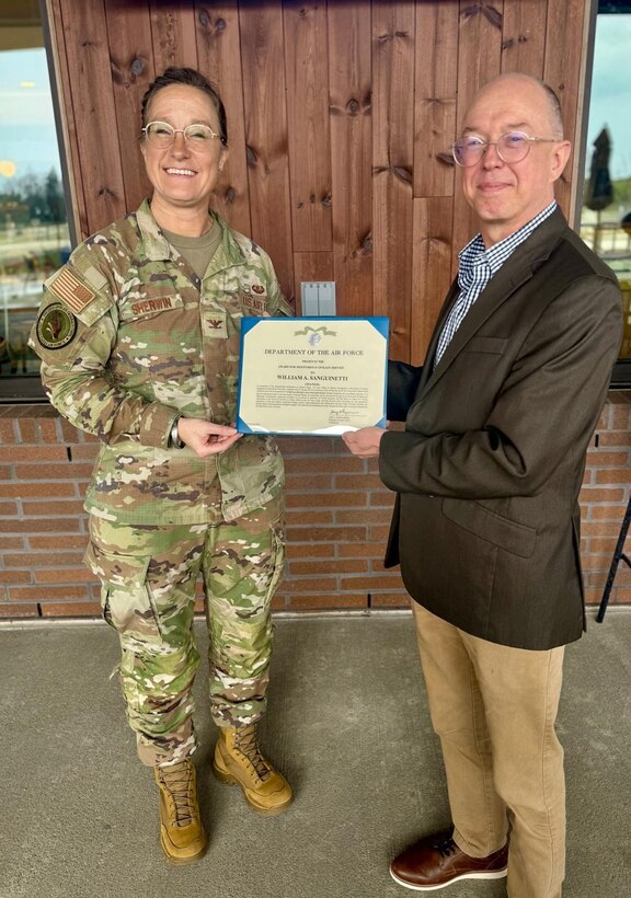 Special Agent Drew Sanguinetti retired following 33 years of combined military and civilian service with the Air Force Office of Special Investigations.