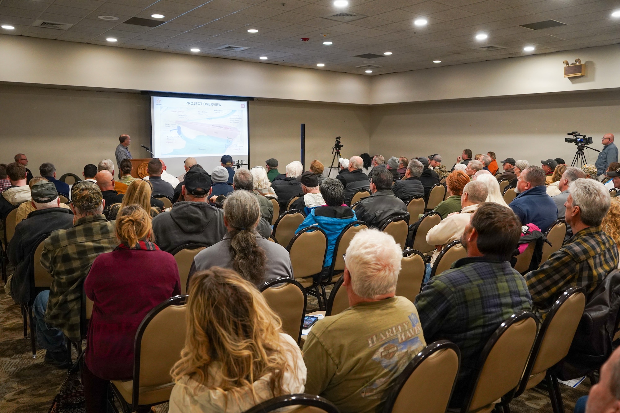 The U.S. Army Corps of Engineers Louisville District hosted an informational public meeting to provide an update on Phase 2 of the Rough River Dam Safety Modification project at Rough River Lake in Falls of Rough, Kentucky Feb. 24, 2026.