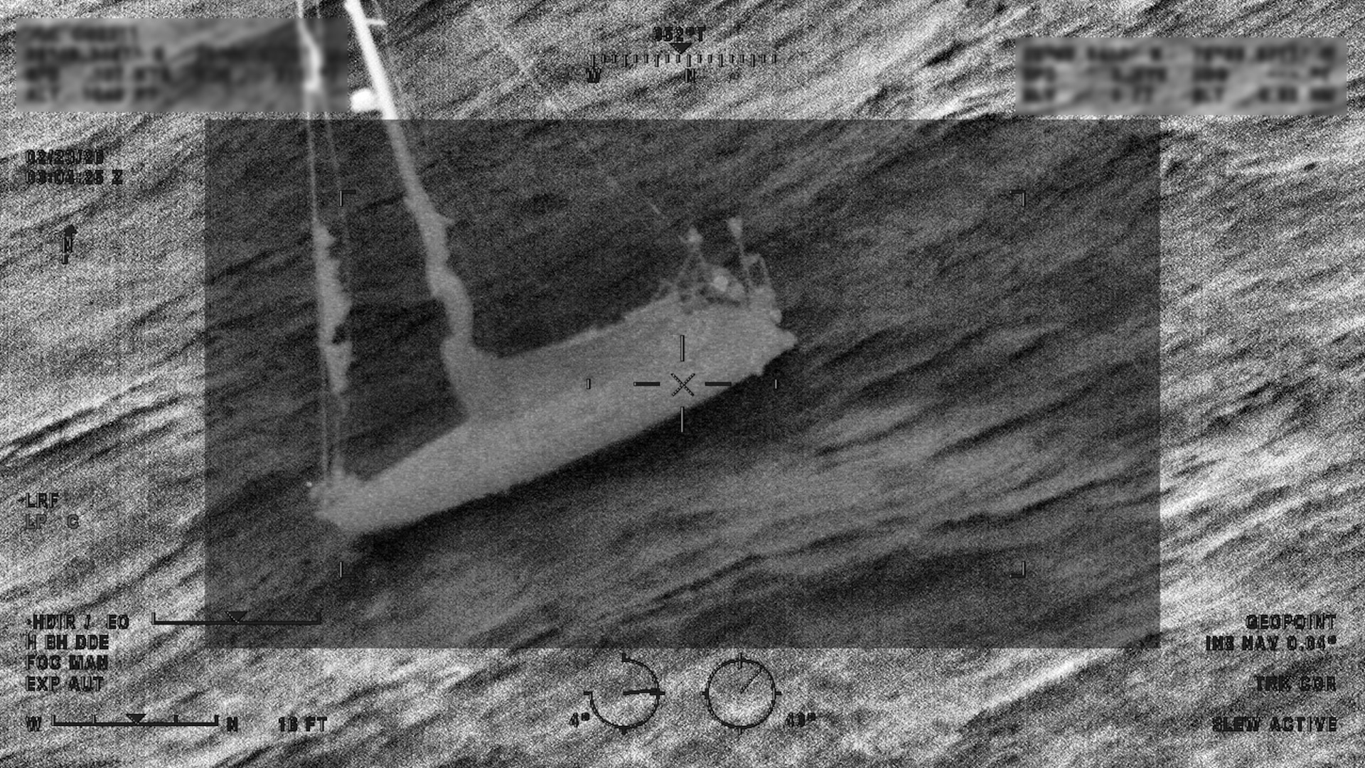 A Coast Guard Air Station Miami HC-144 Ocean Sentry aircrew works alongside the container ship Polar Mexico's crew to rescue a man aboard a disabled 34-foot sailing vessel, 35 miles off Cape Canaveral, Florida, Feb. 22, 2026.