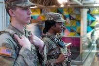 U.S. Army Spc. Quanajah Smith, an Alabama National Guardsman, stands on duty at Union Station in Washington, D.C., while supporting the D.C. Safe and Beautiful mission. Alabama National Guard Soldiers are providing support to local and federal law enforcement agencies to help ensure the safety of those who live, work, and visit the District. (U.S. Air National Guard photo by Master Sgt. William Blankenship)