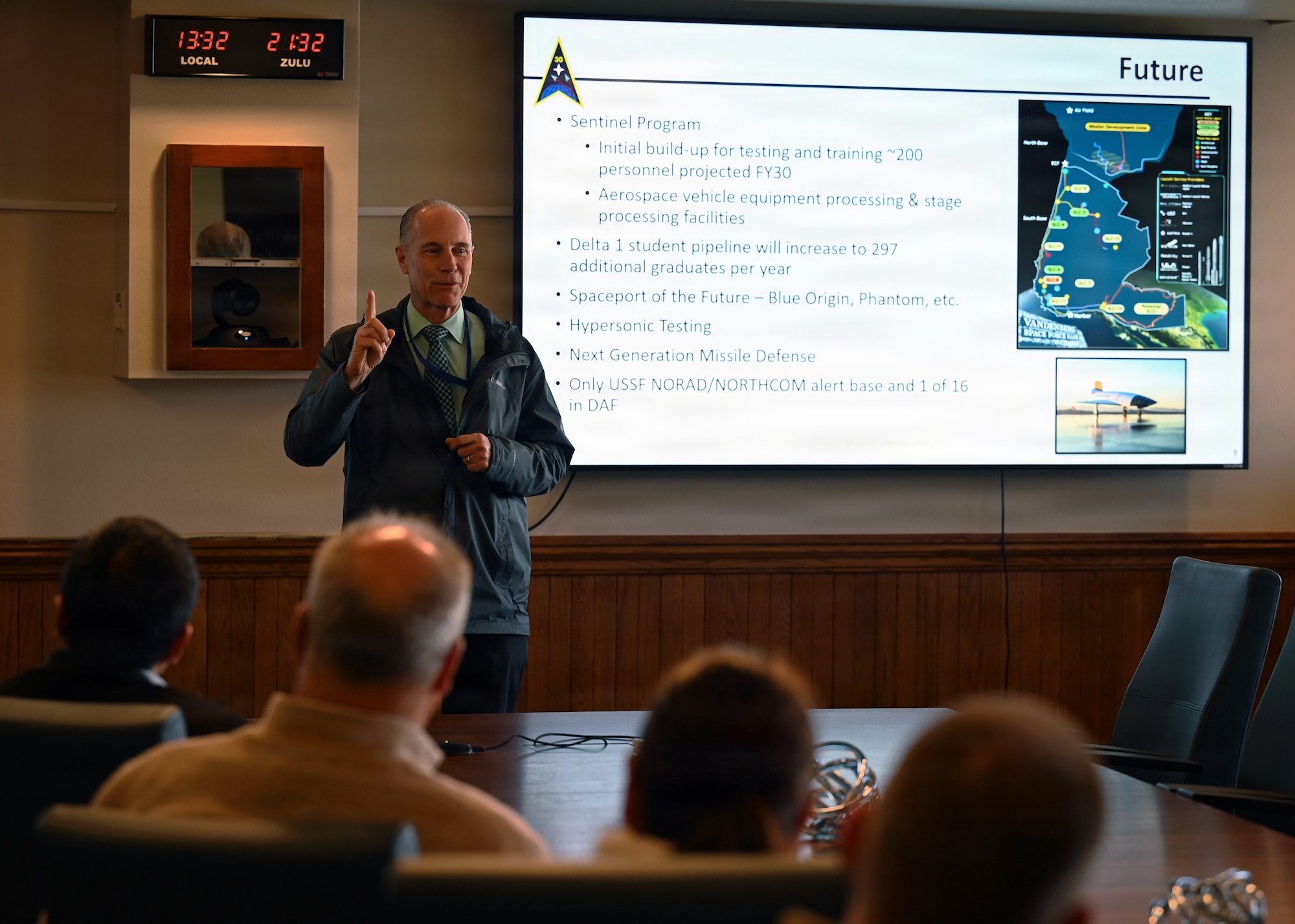 Space Launch Delta 30 hosted a civic leader tour for Santa Maria community leaders at Vandenberg Space Force Base, Calif., Feb. 18, 2026, to provide a closer look at the installation’s mission and future operations. During the visit, civic leaders toured launch facilities and met with Space Force leaders to gain a better understanding of how space launch activities support national security.

Briefings during the tour highlighted Vandenberg’s role as a nexus for global space operations, including the command and control of space assets operating around the world and on orbit. Leaders explained that the base works with more than 54 mission partners and supports a wide range of missions, from space launch and missile warning to satellite operations that enable communication, navigation, and environmental monitoring.

The tour helped ensure local leaders have accurate, first-hand information they can share with their communities as launch activity increases. By engaging directly with civic leaders, the Space Force strengthened partnerships, encouraged collaboration, and reinforced its commitment to transparency as Vandenberg Space Force Base continues to expand its space launch and operational capabilities.