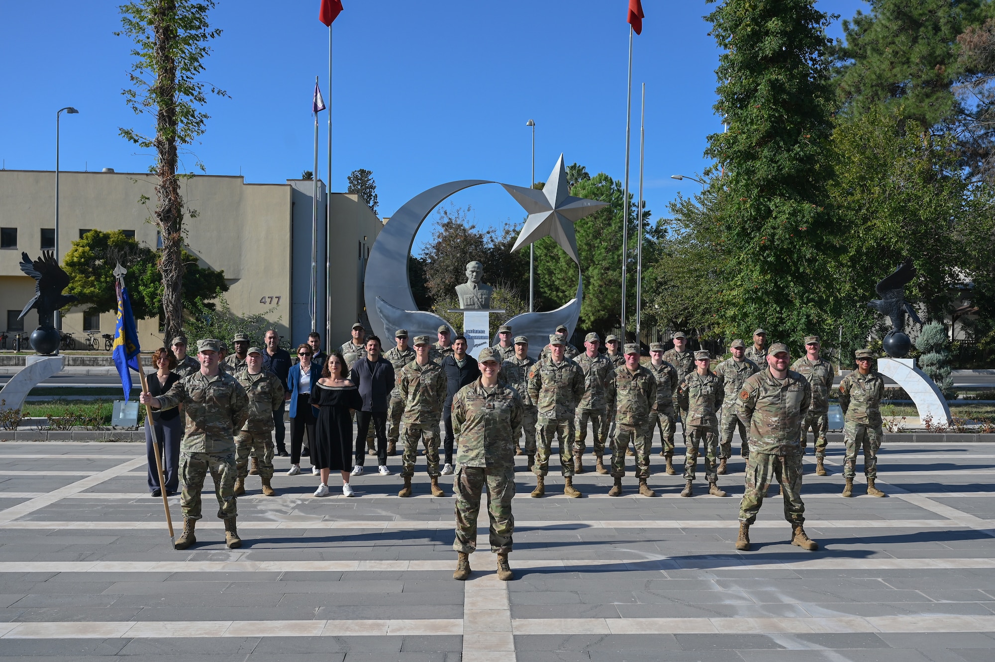 U.S. Airmen stand in formation