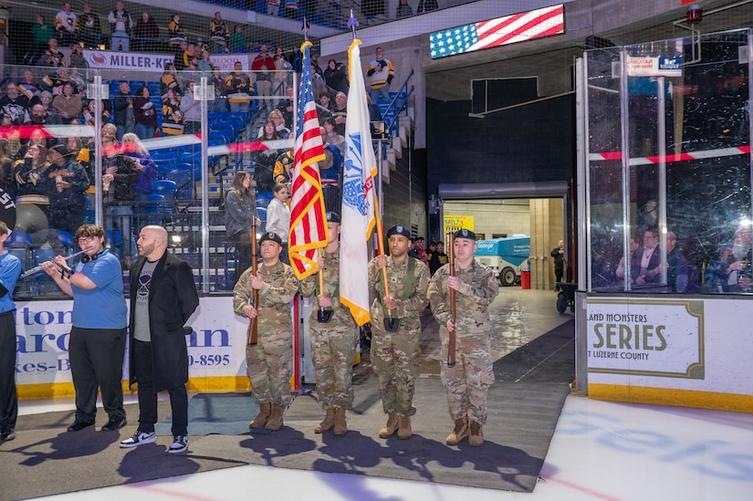 A color guard helped to honor our nation pregame.