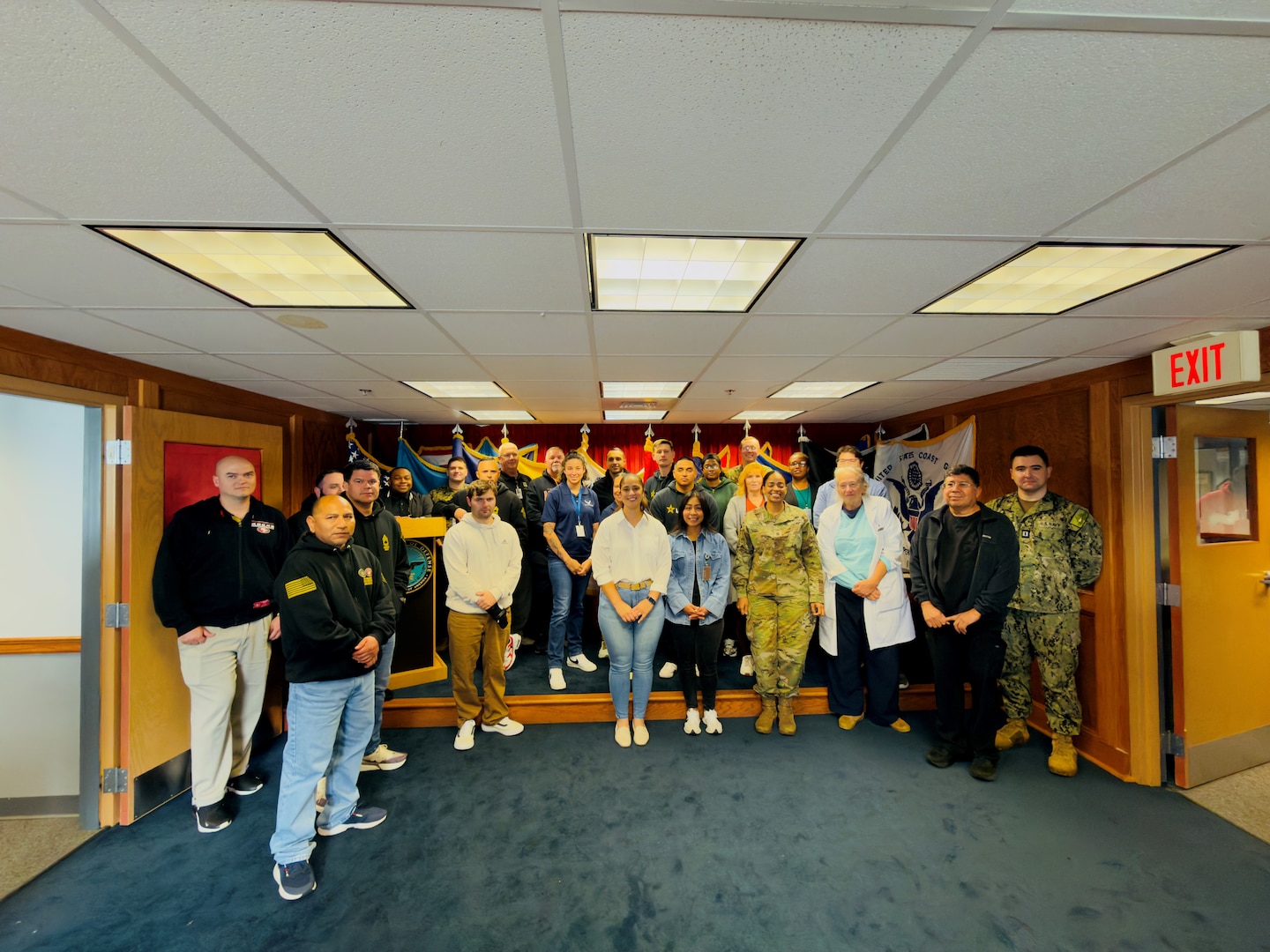 Fort Dix MEPS personnel pose for a photo after Yvette Meeches, Fort Dix lead human resources assistant, took the oath of enlistment. Meeches joined the Army Reserve as a 38B, civil affairs specialist and will continue to support the MEPS after initial entry training.