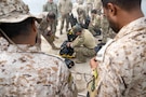 U.S. service members, assigned to Task Force 56, demonstrate remotely operated vehicles during an explosive ordnance disposal subject matter expert exchange with Royal Saudi Naval Forces onboard Naval Support Activity Bahrain, Feb. 9, 2026. The
joint training provided an invaluable opportunity to strengthen interoperability and advance military-to-military cooperation for an array of capabilities. (U.S. Army photo by Private First Class Nicolas Uker)
