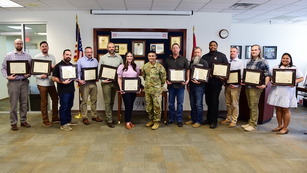 Graduates of the U.S. Army Corps of Engineers Nashville's 2026 Supervisor Training Program pose for a photo Feb. 25, 2026, with Lt. Col. Guillermo Guandique, Nashville District commander, at the district headquarters in Nashville, Tennessee. Designed and overseen by leadership, veteran supervisors and subject matter experts, this nine-month program reflects the district's continued investment in its people by developing leadership skills and enhancing operational effectiveness. (USACE Photo by Lee Roberts)