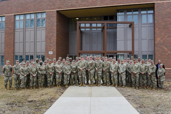 Leaders, assigned to the 85th U.S. Army Reserve Support Command, pause for a photo during the Battalion Command Teams Training event at Arlington Heights, Illinois, February 20-22, 2026.