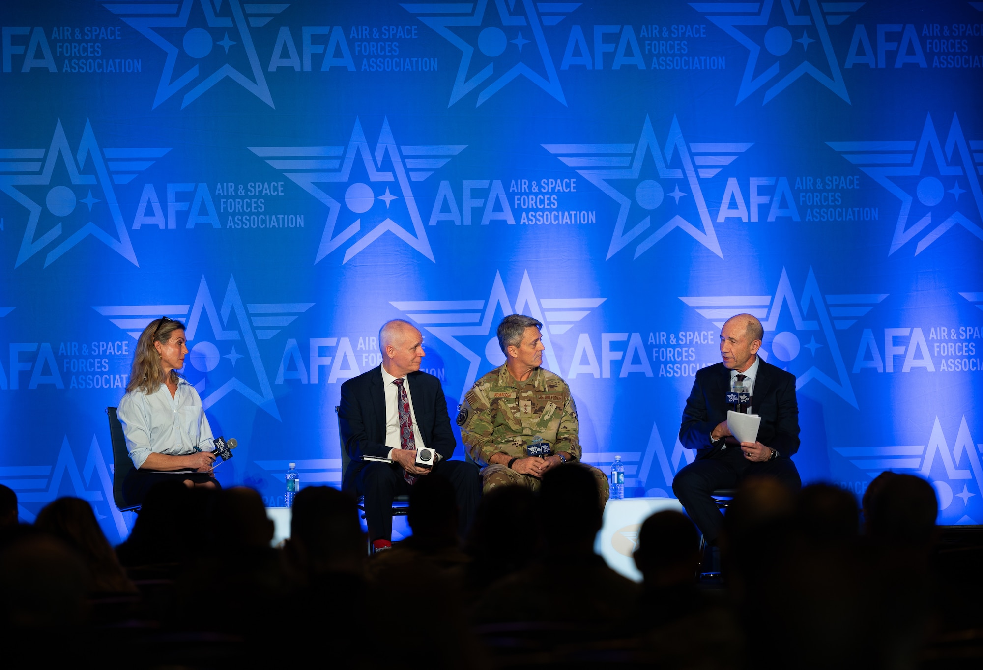Air Force leaders attend a panel.