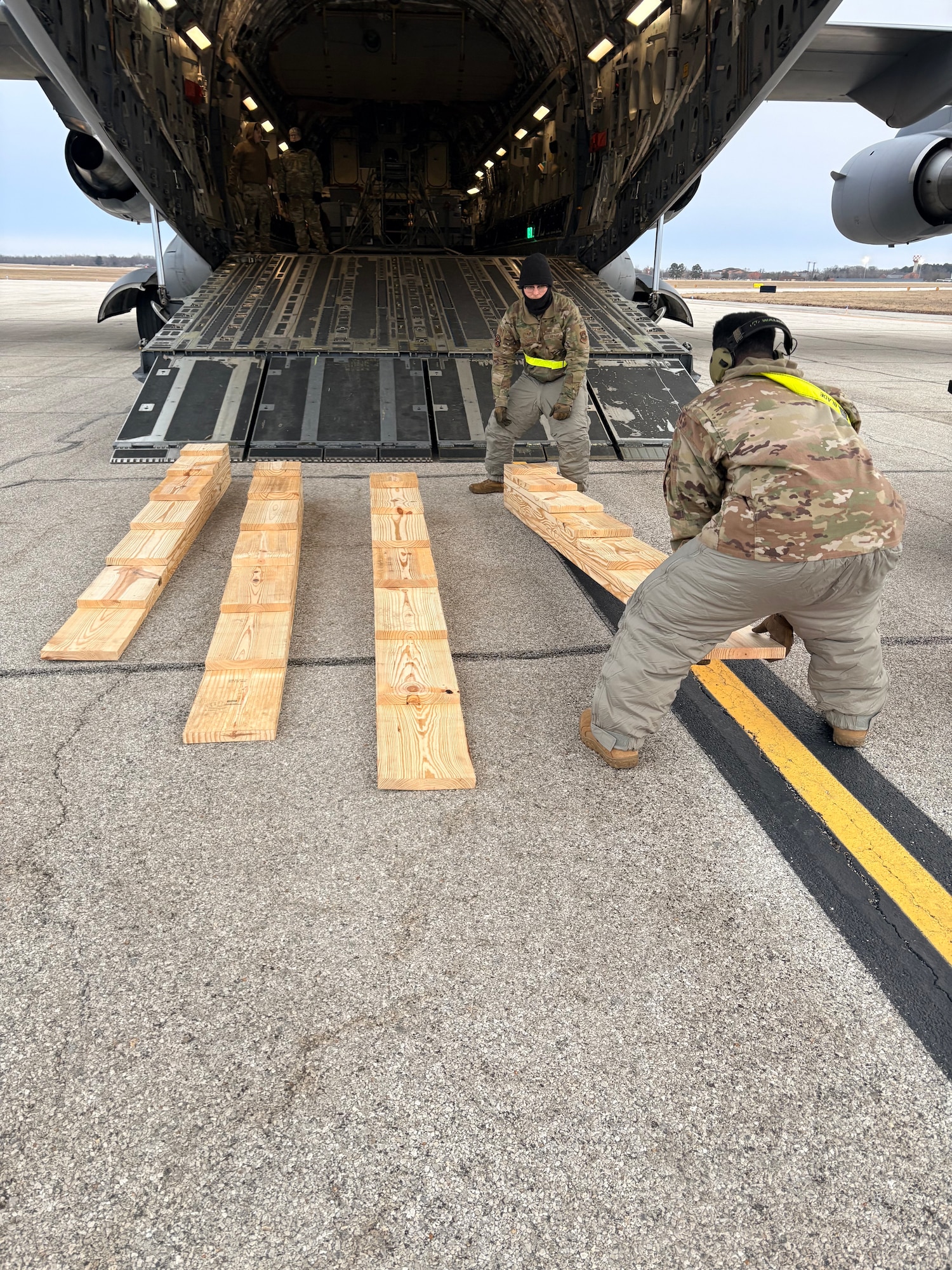 Known as the “Mobility Machine,” Airmen from the 375th Logistics Readiness Squadron’s Air Transportation Function Vehicle Maintenance, and Installation Plans and Integration section worked to move mission-critical equipment across the country in late January for snow relief and presidential support missions.