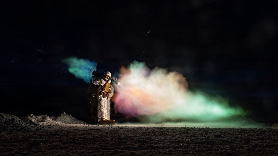 U.S. Marines with 2nd Battalion, 6th Marine Regiment, 2nd Marine Division, fires a M3A1 Multi-Role Anti-Armor Anti-Personnel Weapon System during exercise Cold Response 26 in Setermoen, Norway, Feb. 16, 2026. A key component of NATO's enhanced vigilance activity Arctic Sentry, exercise Cold Response 26 is a Norwegian-led winter military exercise designed to enhance collective defense capabilities and ensure U.S. readiness to rapidly deploy and seamlessly operate alongside NATO Allies in challenging arctic conditions. (U.S. Marine Corps photo by Cpl. Judith Ann Lazaro)
