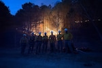 Oklahoma National Guard Wildland firefighters conduct a burnout near Talihina, Oklahoma, Feb. 25, 2026.