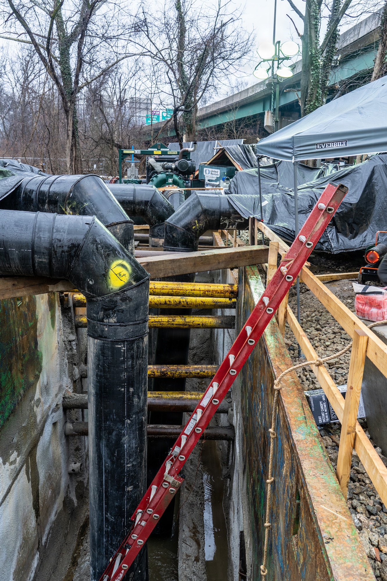 construction site with piping