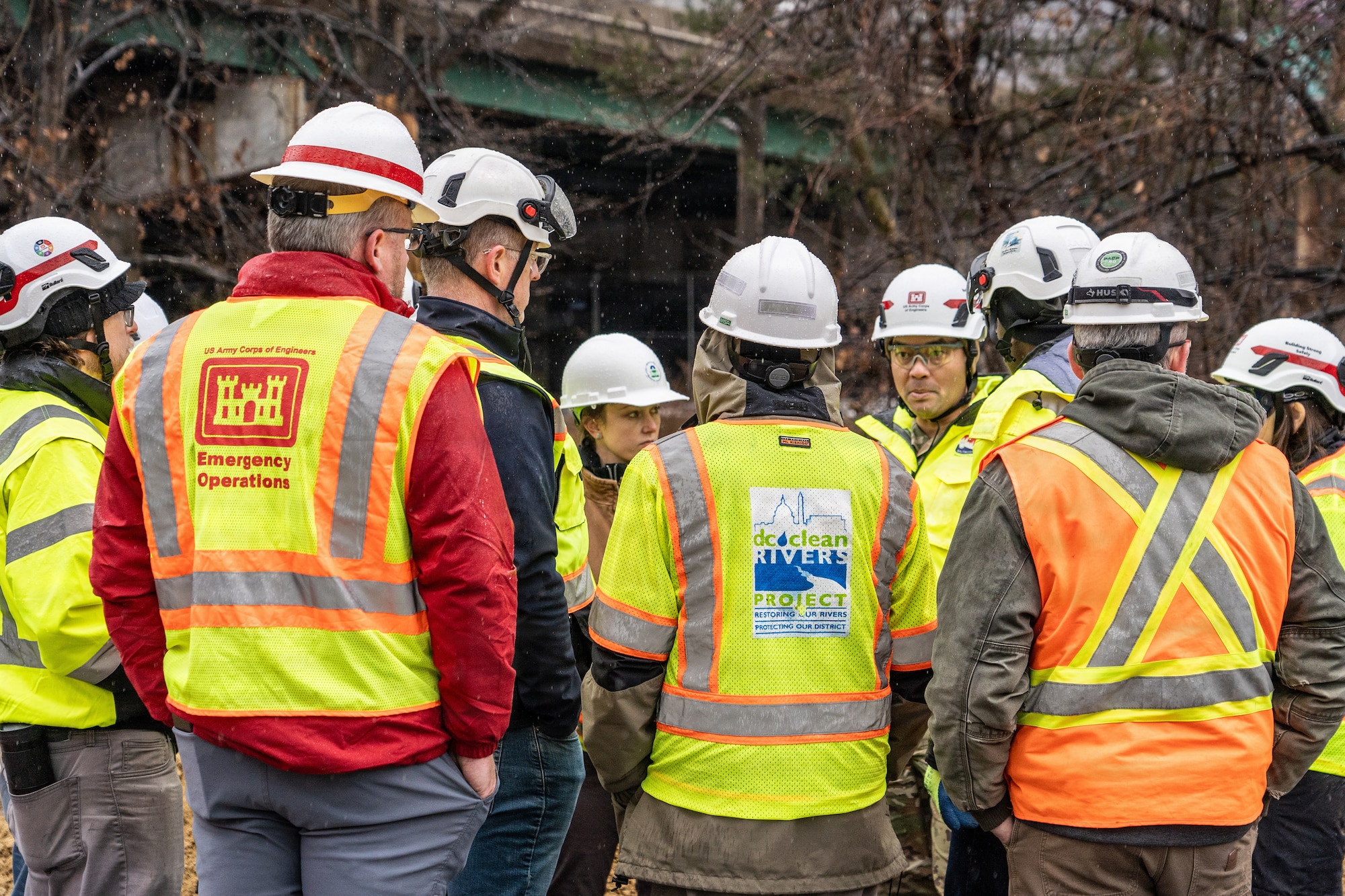group at construction site