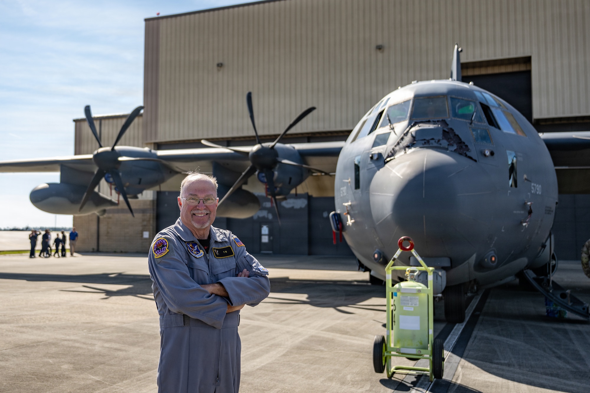 Lee Turner, narrator for Saluting Our Aviation Roots (SOAR) aerial demonstration, poses for a photo at Moody Air Force Base, Georgia, Feb. 25, 2026. Turner provided narration for the event. (U.S. Air Force photo by Senior Airman Savannah Carpenter)