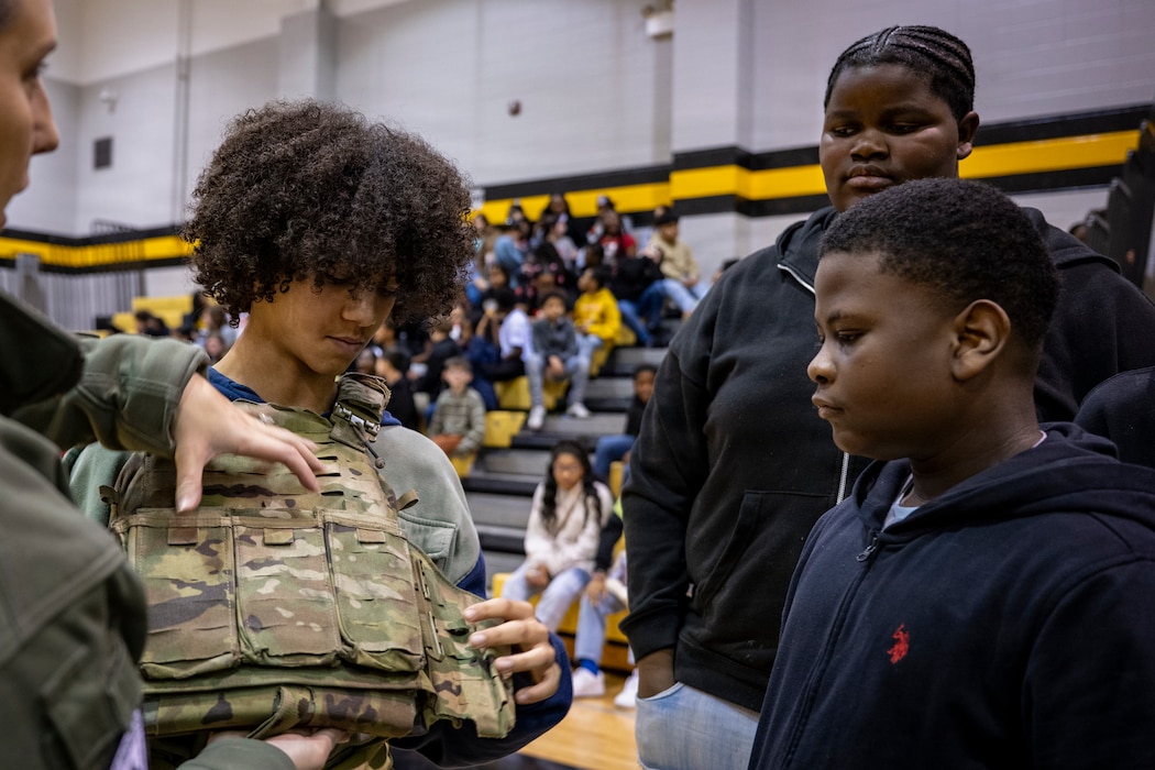 During Saluting Our Aviation Roots (SOAR) week in Valdosta, Airmen provided demonstration that gave students a closer look at the tools used during search and rescue operations.