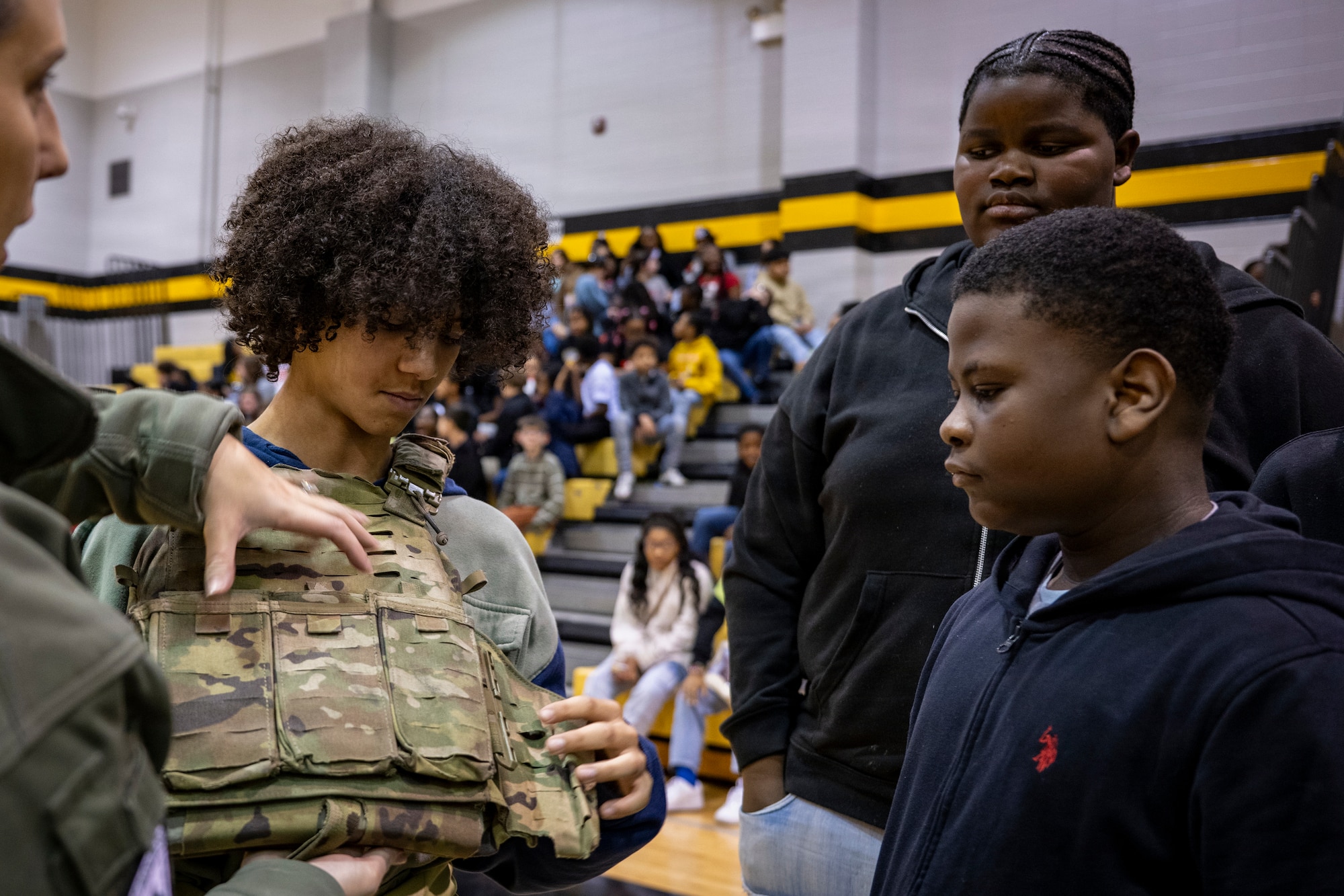 During Saluting Our Aviation Roots (SOAR) week in Valdosta, Airmen provided demonstration that gave students a closer look at the tools used during search and rescue operations.