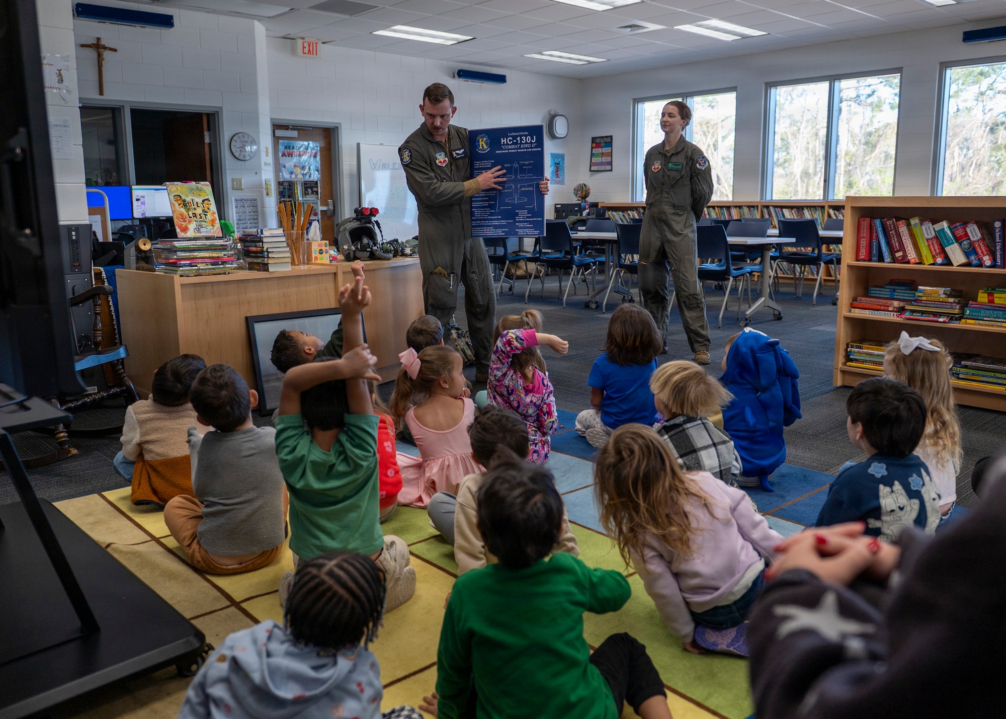 During Saluting Our Aviation Roots (SOAR) week in Valdosta, Airmen provided demonstration that gave students a closer look at the tools used during search and rescue operations.